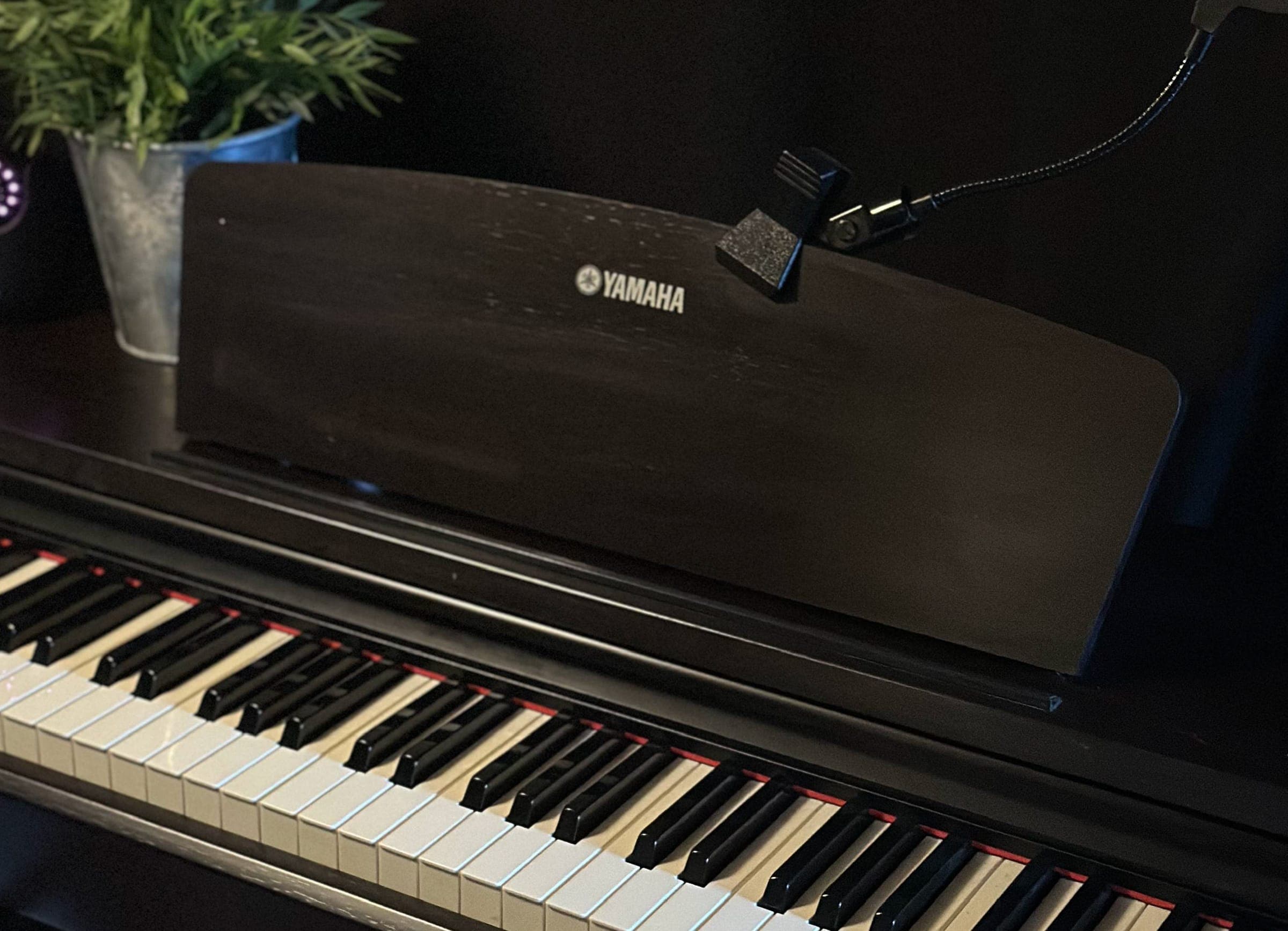 Yamaha digital piano in the live room