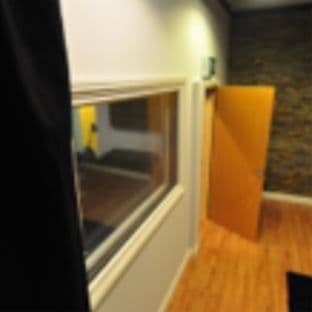 The glass window in the new partition