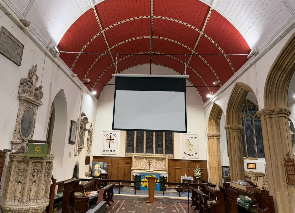 main projector screen of an 8 screen installation
